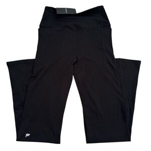 NWT Fabletics Black Bootcut Leggings with Criss Cross front